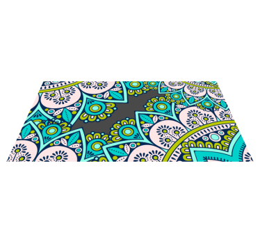 Blue and green mandala vinyl mat - TenStickers