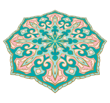 Turquoise and pink  mandala mat - TenStickers
