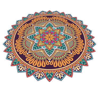 Colourful Mandala Flower mandala mat - TenStickers