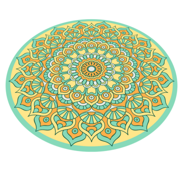 Mandala Orange and Teal mandala mat - TenStickers