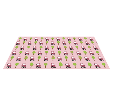 Pink tractor pattern kids vinyl carpet - TenStickers