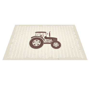 Vintage farm tractor retro vinyl rug - TenStickers