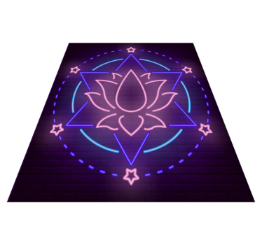 Lotus brick wall light flower rug - TenStickers