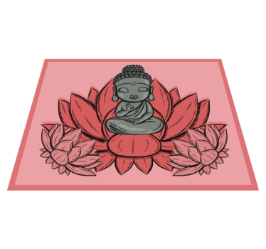 Lotus and cartoon buddha flower rug - TenStickers
