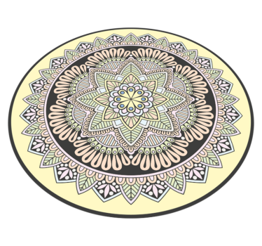 Multicoloured Mandala mosaic vinyl flooring - TenStickers