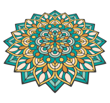 Mandala green and orange mandala mat - TenStickers
