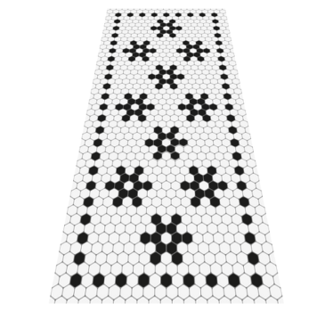 Black and white mosaic tile mat - TenStickers