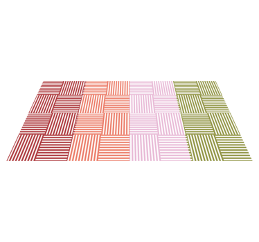 Colourful Striped Squares geometric vinyl rug - TenStickers