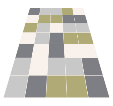 Modern Grey and yellow geometric carpets - TenStickers