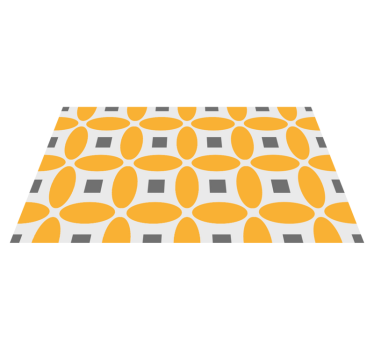 Orange petal modern tile geometric carpets - TenStickers