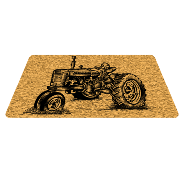 Retro Tractor Illustration vintage vinyl rug - TenStickers