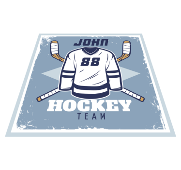 Locker Room Ice Hockey personalised vinyl rug - TenStickers