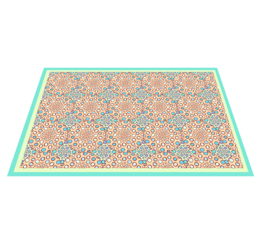 Graceful botanical print bedroom vinyl rug - TenStickers
