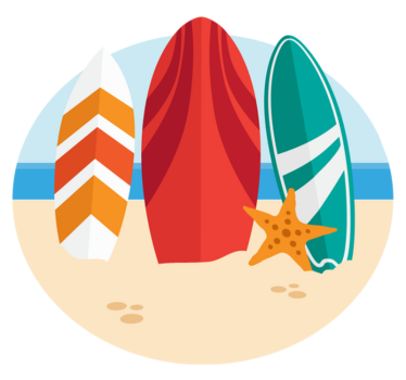 Surfboard at the beach nature carpet - TenStickers