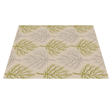 Green and grey leaf flower vinyl rug - TenStickers