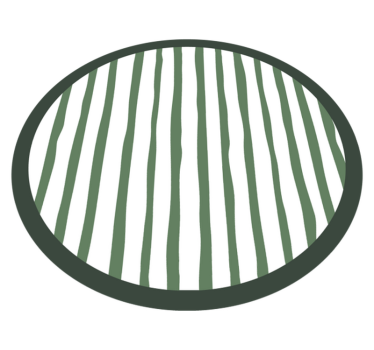 Dark Green Striped nordic vinyl rugs - TenStickers