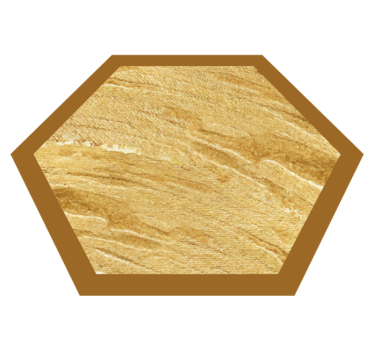 Hexagonal grain texture wood vinyl rug - TenStickers