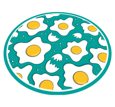 Fried eggs pattern kitchen flooring - TenStickers