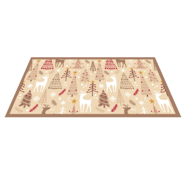 Stag Christmas Pattern animal mat - TenStickers
