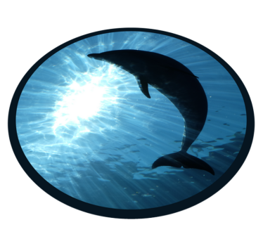 Dolphin silhouette animal mat - TenStickers