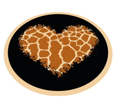 Giraffe Print heart animal print carpet - TenStickers