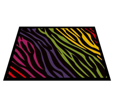 Rainbow zebra print animal print carpet - TenStickers