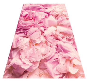 Peony realistic pink flowers flower rug - TenStickers