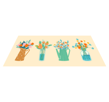 Peony cartoon bunch flower rug - TenStickers