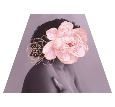 Peony person flower vinyl rug - TenStickers
