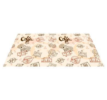 Vintage coffee pattern kitchen flooring - TenStickers