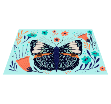 Butterflies and leafs nature carpet - TenStickers