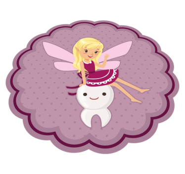 Tooth fairy with tooth happy kids vinyl carpet - TenStickers