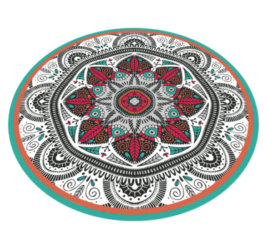 Big round mandala kitchen kitchen flooring - TenStickers