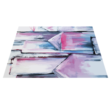 Abstract colour layers vinyl rug - TenStickers