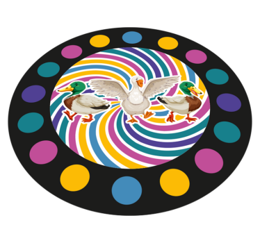 Duck duck goose circle game vinyl rug - TenStickers