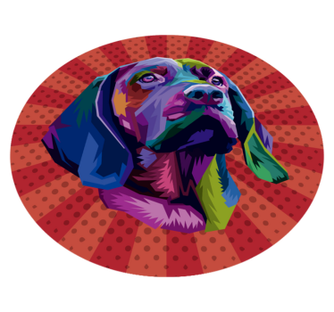 Dog pop art animal mat - TenStickers