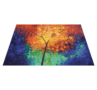 Modern art colorful tree contemporary rugs - TenStickers