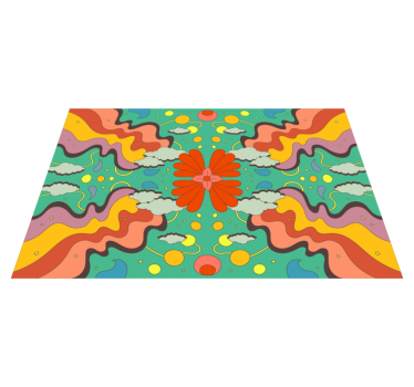 Modern art psychedelic vinyl rug - TenStickers