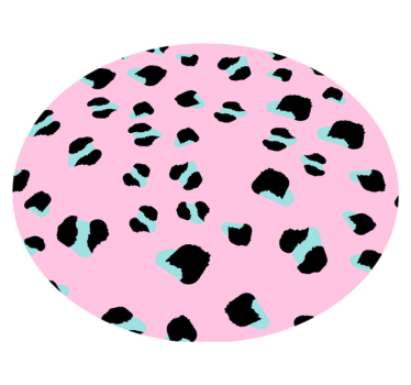 Circular pink leopard animal print carpet - TenStickers