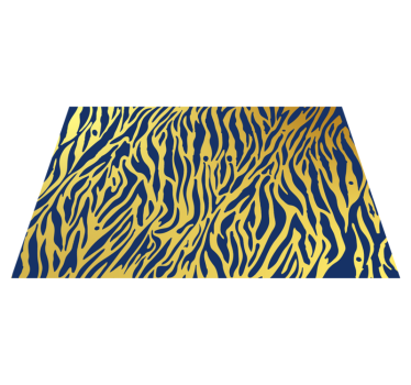 Golden and blue zebra animal print carpet - TenStickers