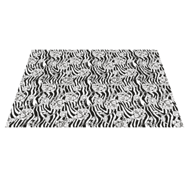 Zebra and flowers animal print carpet - TenStickers