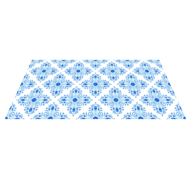 Fontaine blue tile effect vinyl rug - TenStickers