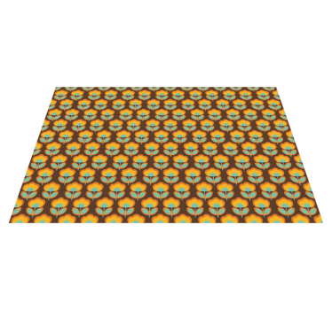 70s flowers with leaves flower rug - TenStickers