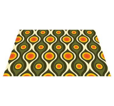 70s Green Eyes retro rug - TenStickers