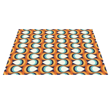 70s Pointed circles pattern retro rug - TenStickers