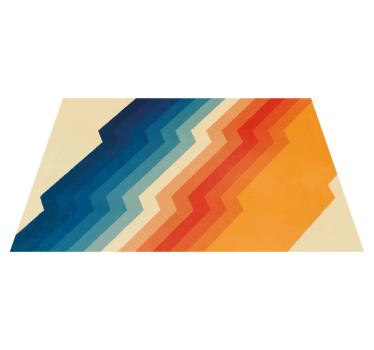 70s lightning pattern stripes rug - TenStickers