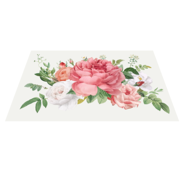 Flowers and roses  flower vinyl rug - TenStickers
