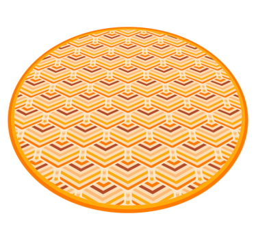 Warm honeycomb vintage vinyl rug - TenStickers