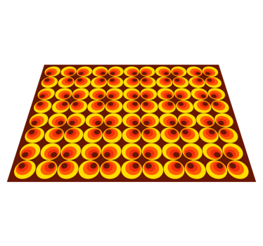 70s pop orange circles retro rug - TenStickers