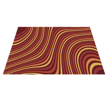 70s pop rainbow waves retro rug - TenStickers